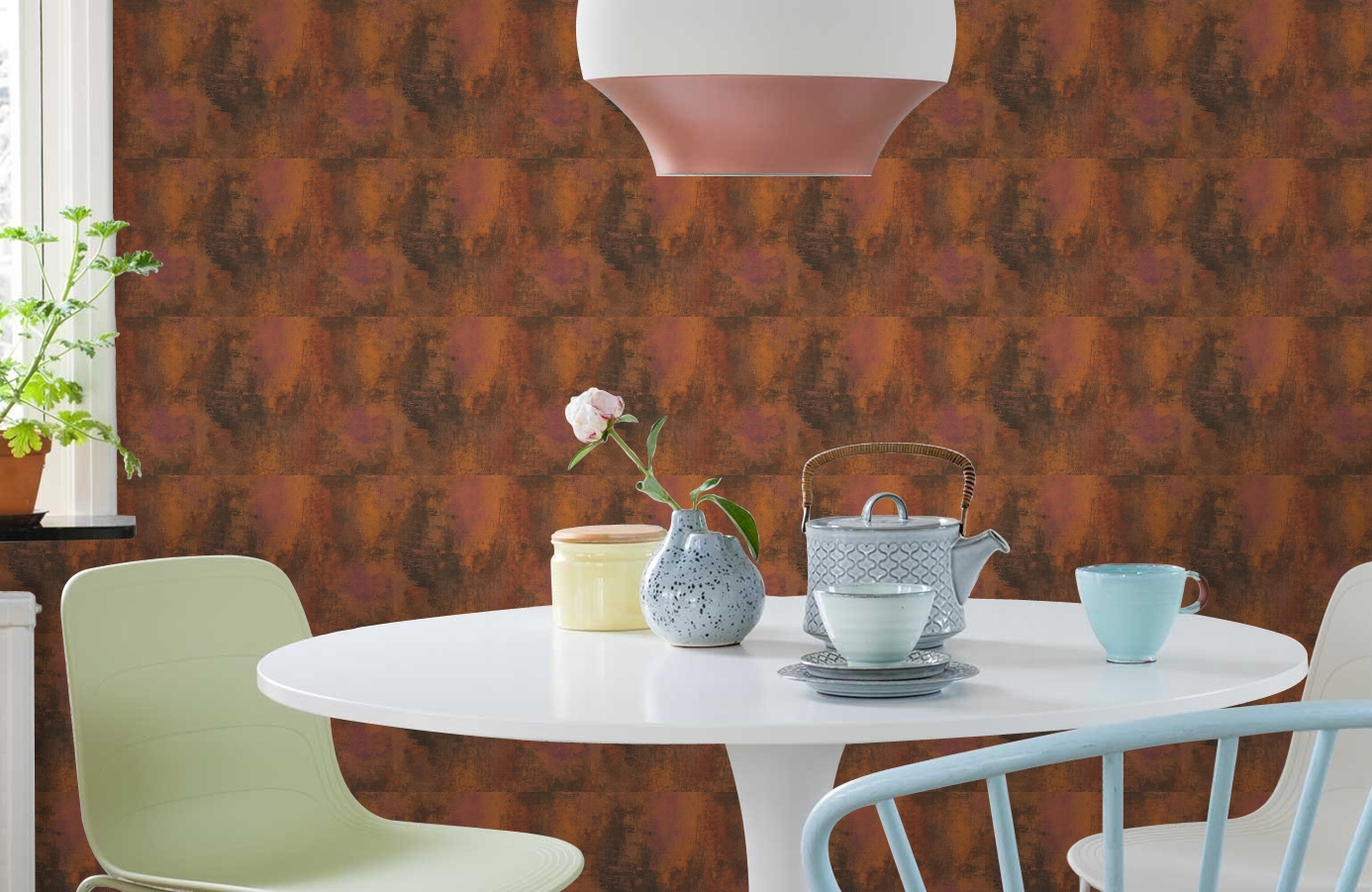 Обои 95391-2 фото в интерьере кухни