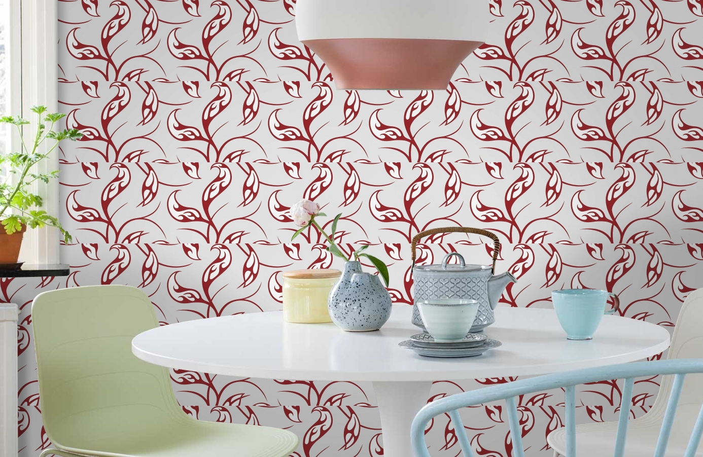 Обои 95525-4 фото в интерьере кухни