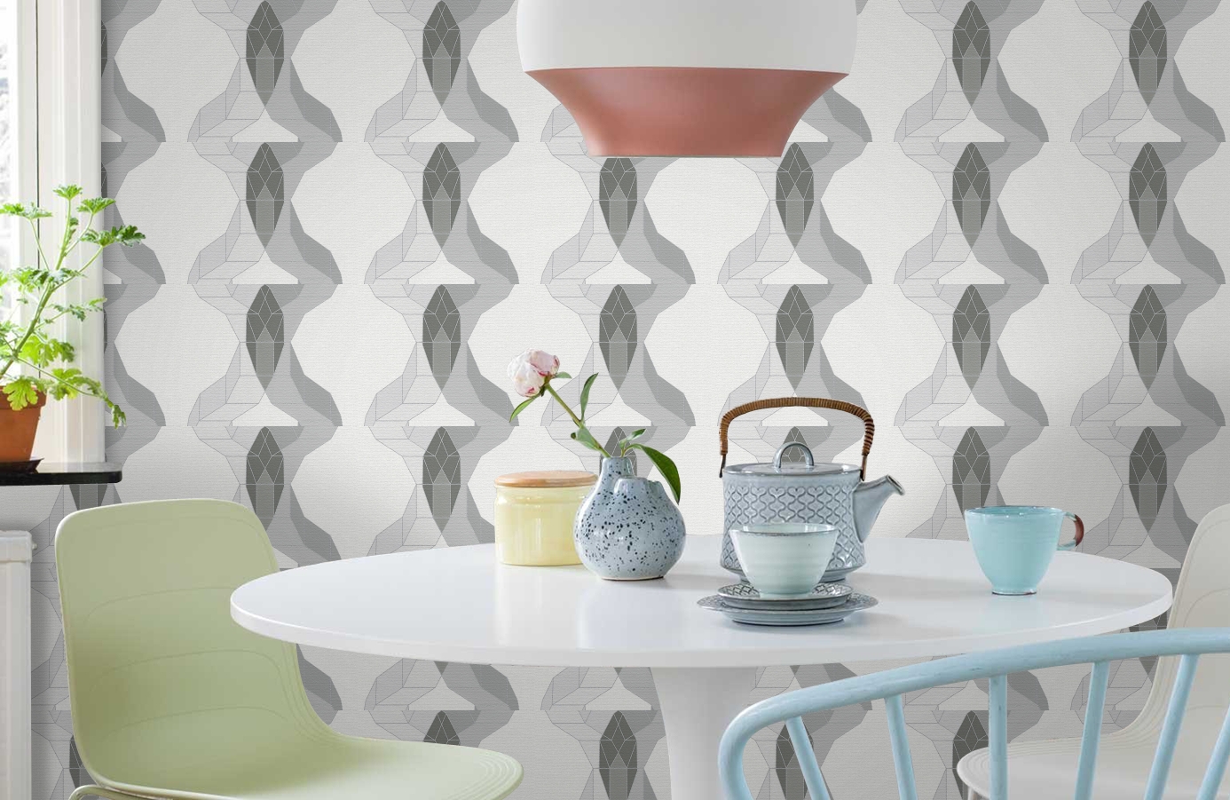 Обои 95650-2 фото в интерьере кухни