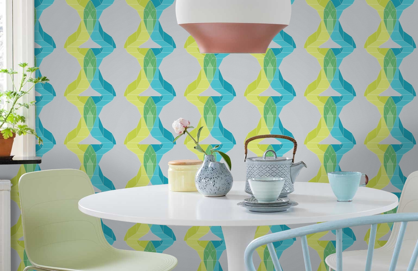 Обои 95650-3 фото в интерьере кухни