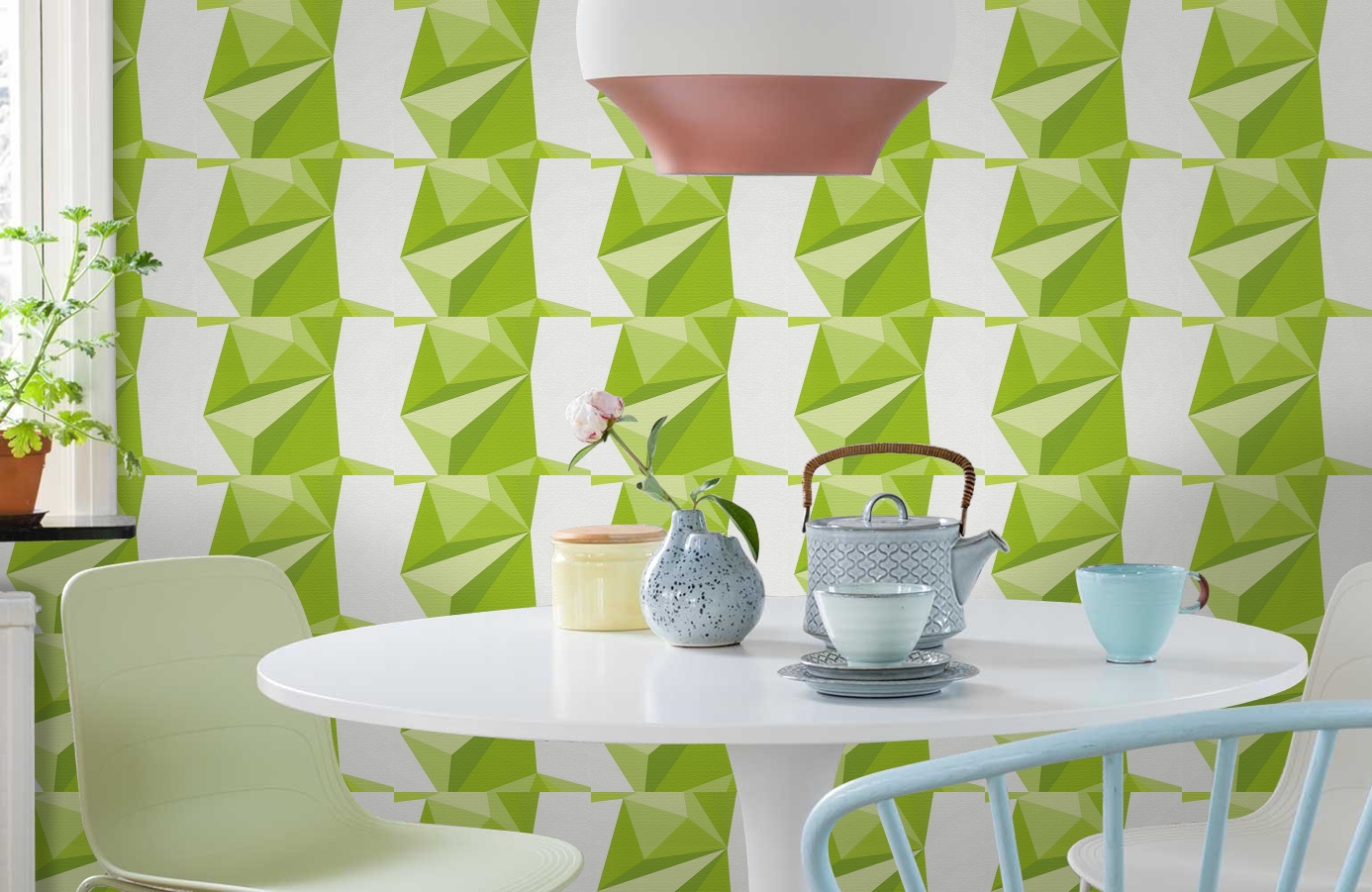 Обои 95654-1 фото в интерьере кухни