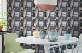 Обои 95850-1 фото в интерьере кухни превью