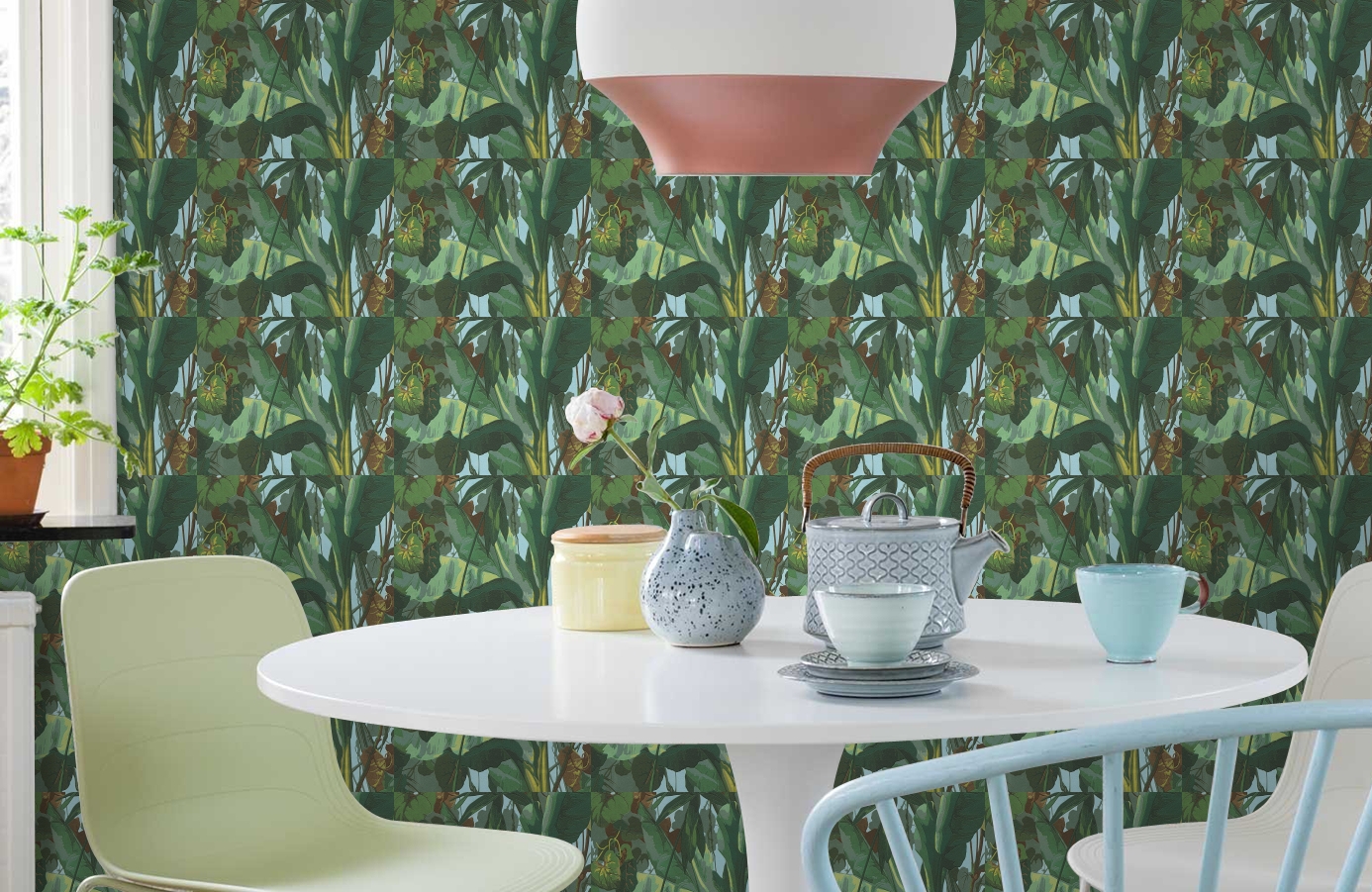 Обои 95898-1 фото в интерьере кухни