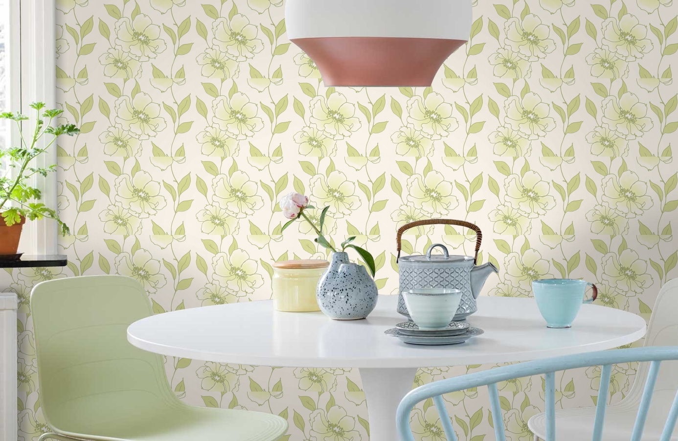 Обои 95904-4 фото в интерьере кухни