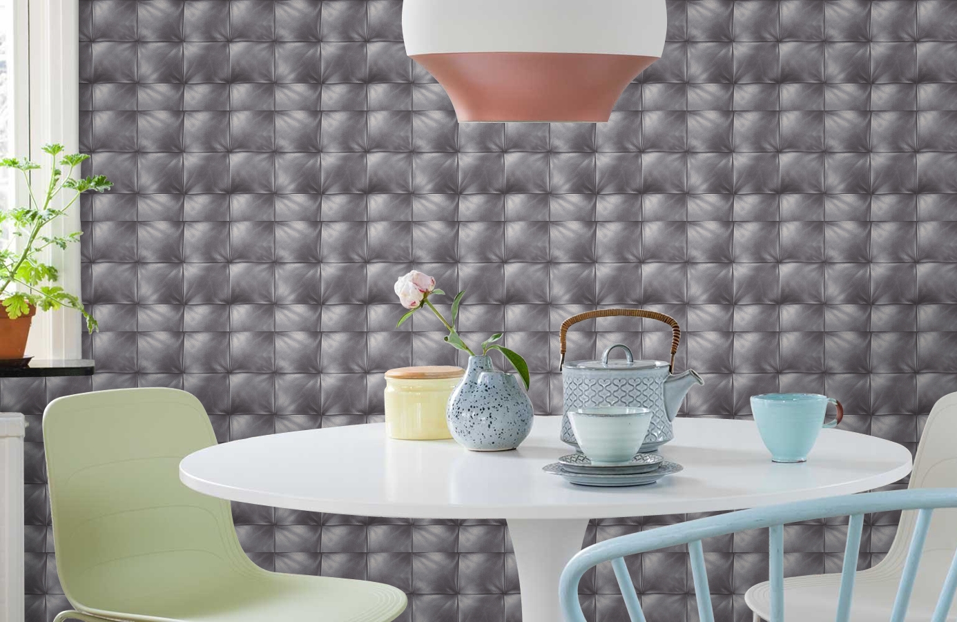 Обои 95999-2 фото в интерьере кухни