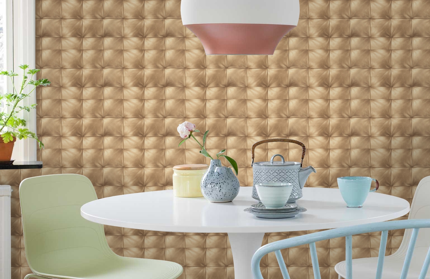 Обои 95999-3 фото в интерьере кухни