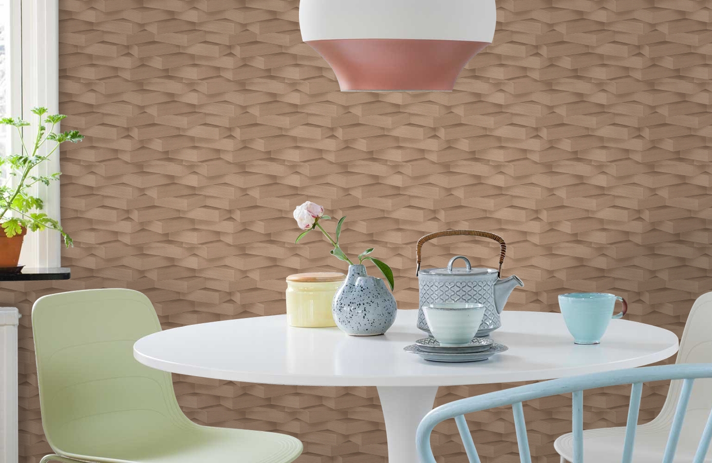 Обои 96000-1 фото в интерьере кухни