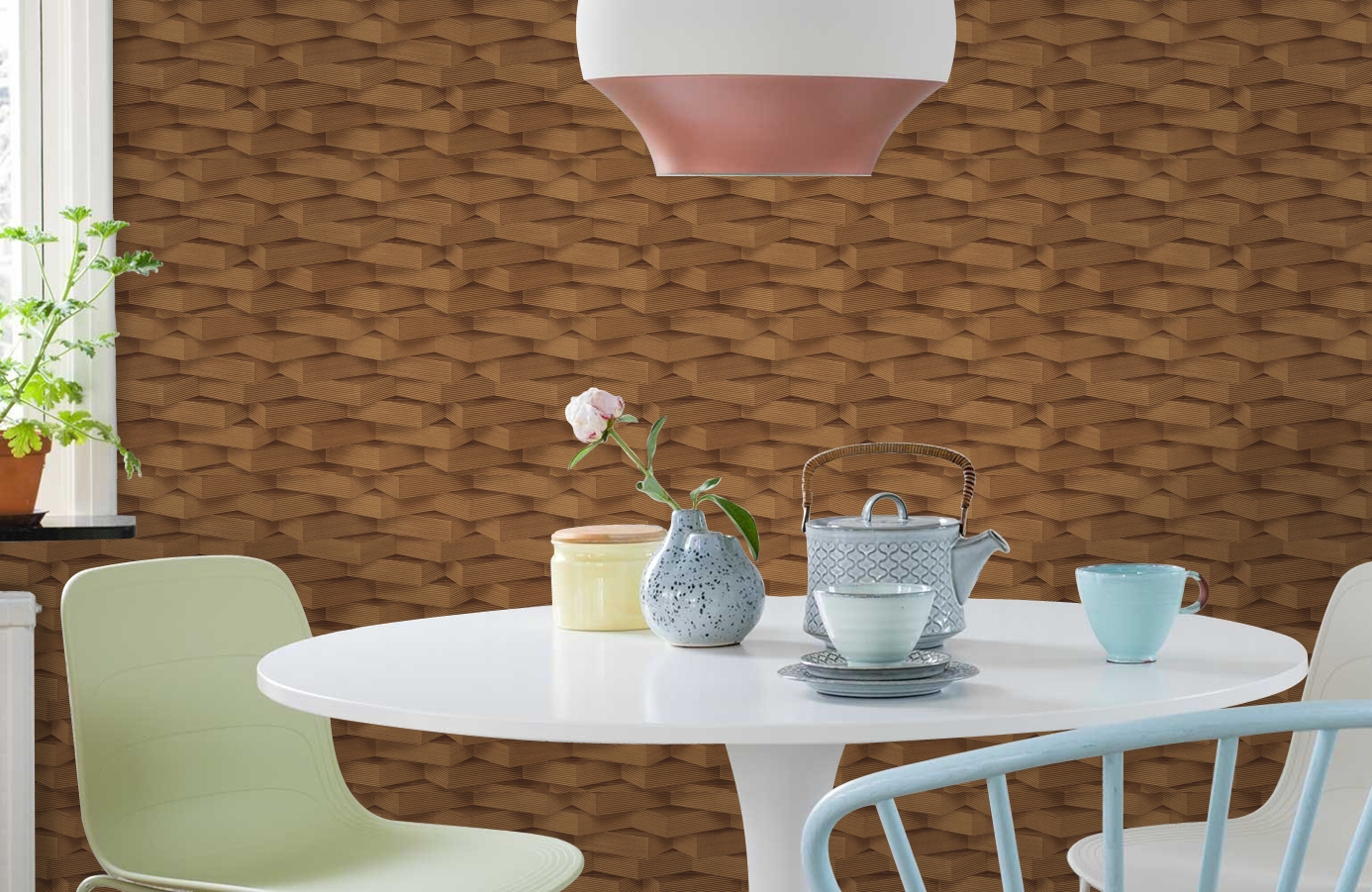 Обои 96000-2 фото в интерьере кухни