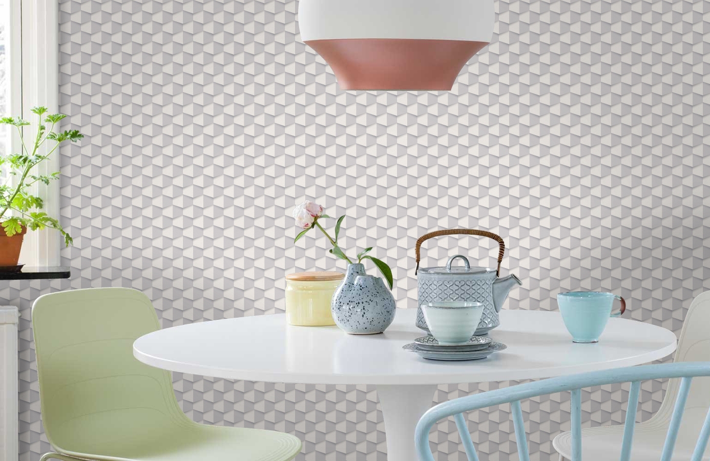 Обои 96018-3 фото в интерьере кухни