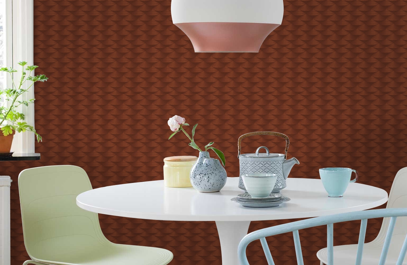 Обои 96019-3 фото в интерьере кухни