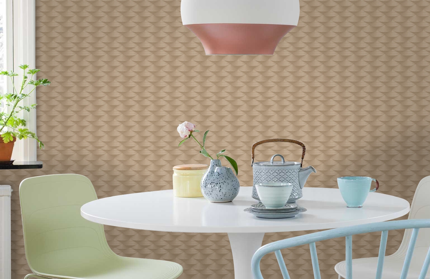 Обои 96019-4 фото в интерьере кухни