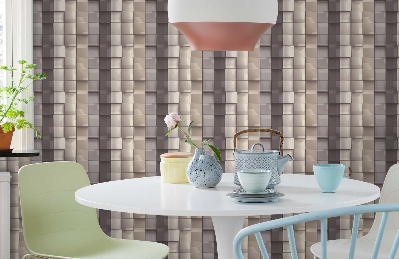 Обои 96020-2 фото в интерьере кухни