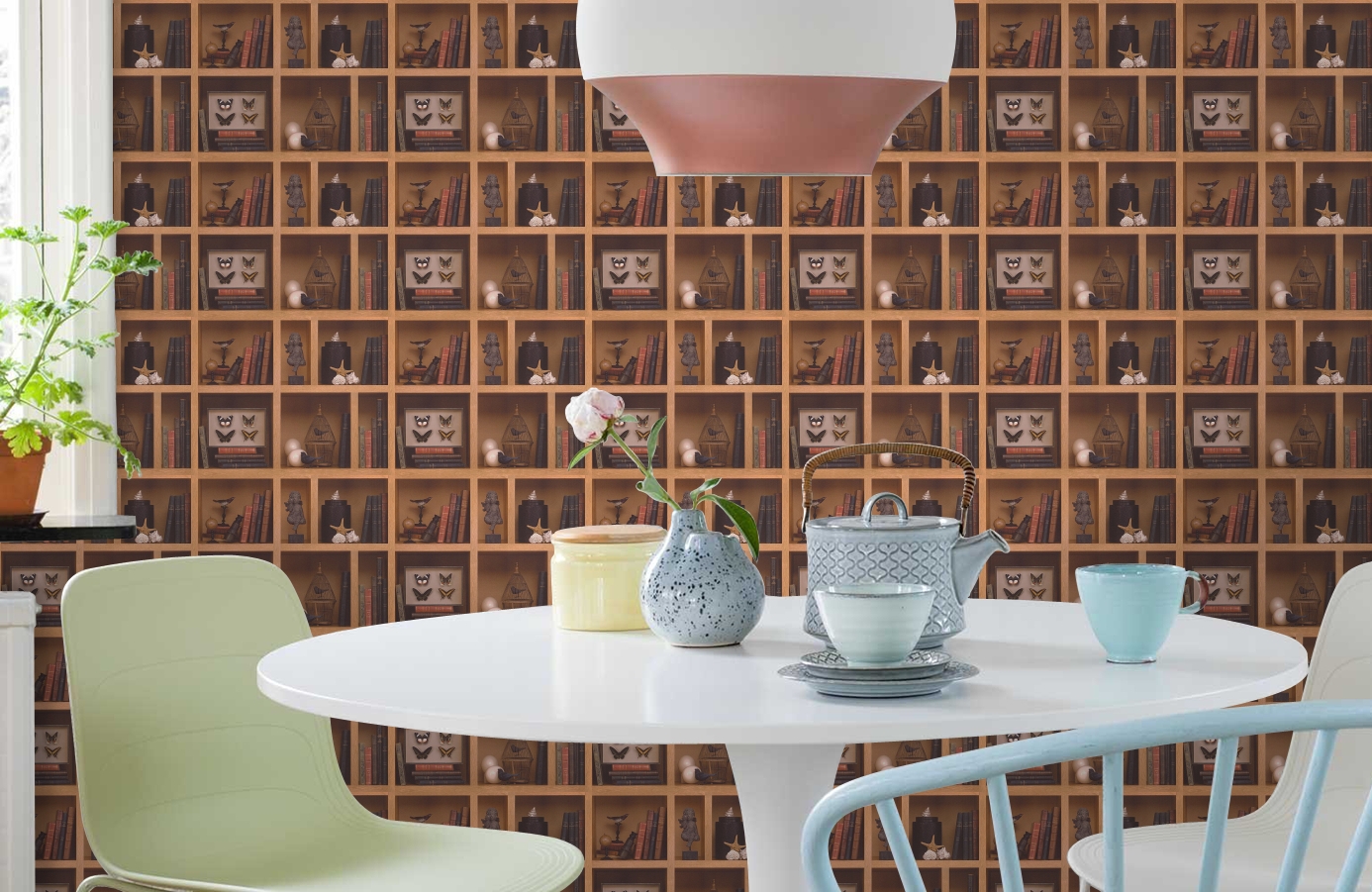 Обои 96030-1 фото в интерьере кухни