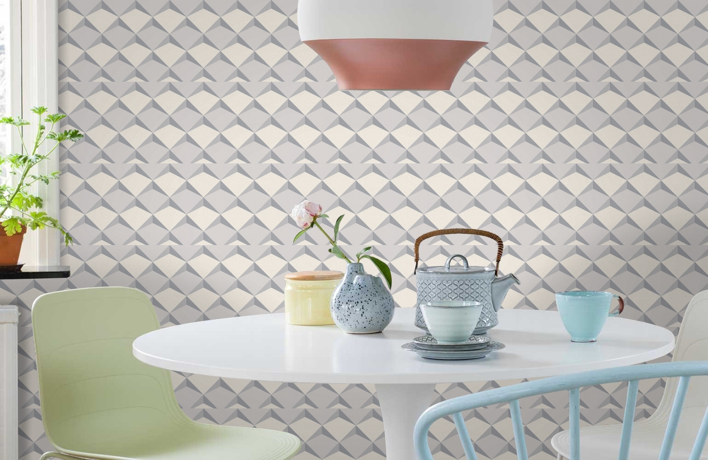 Обои 96031-3 фото в интерьере кухни