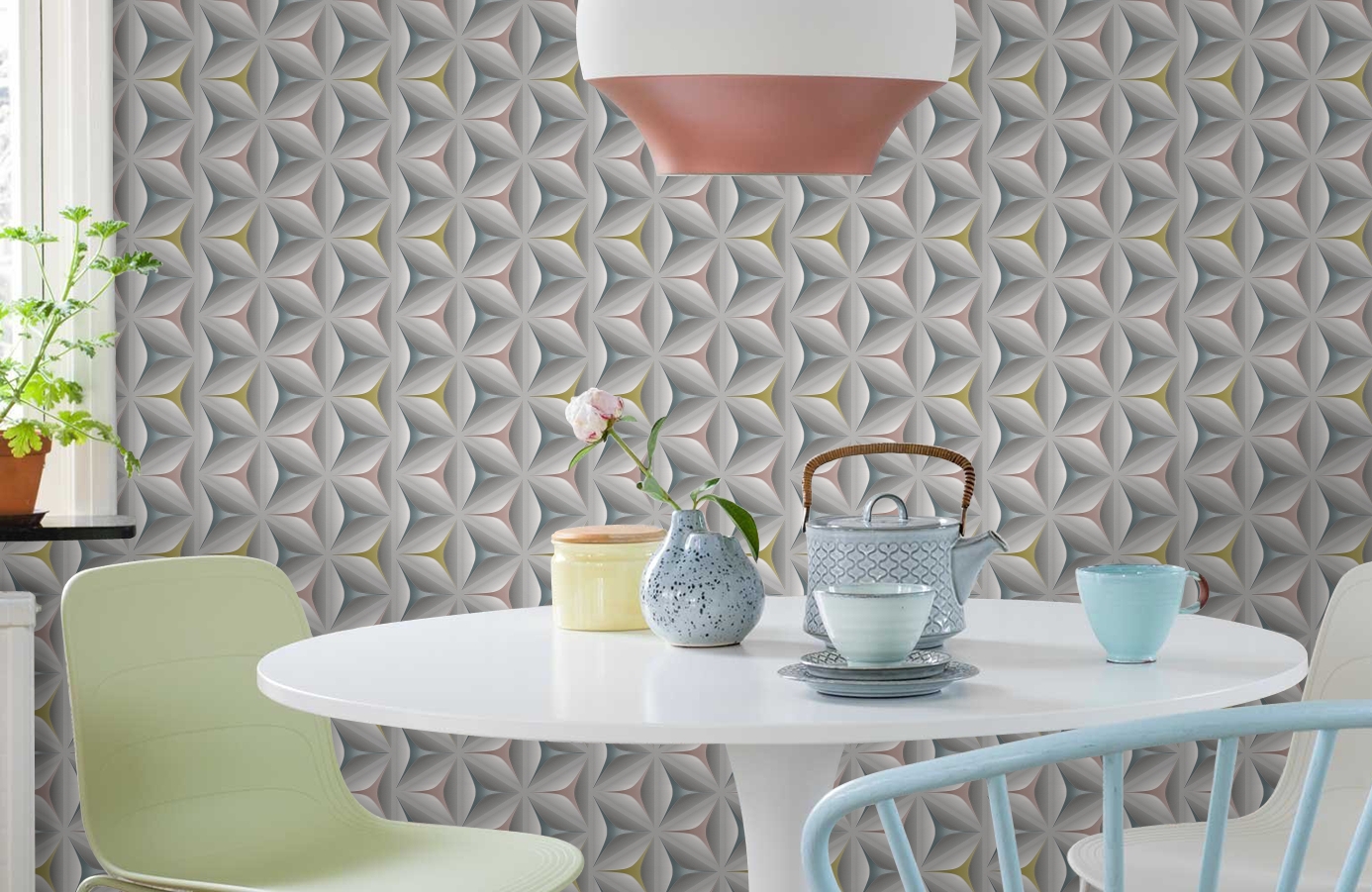 Обои 96042-2 фото в интерьере кухни