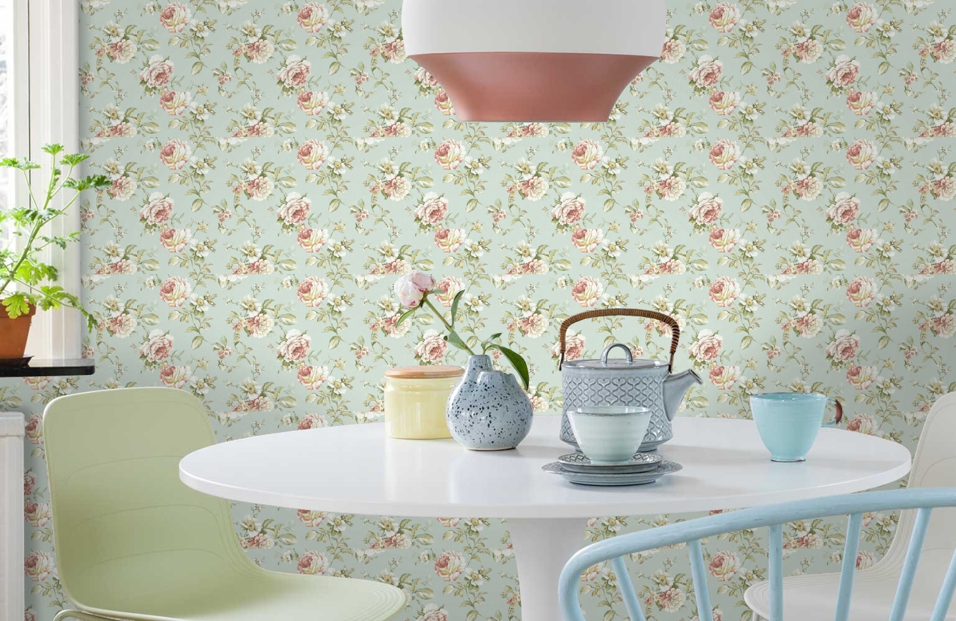 Обои DL20111 фото в интерьере кухни