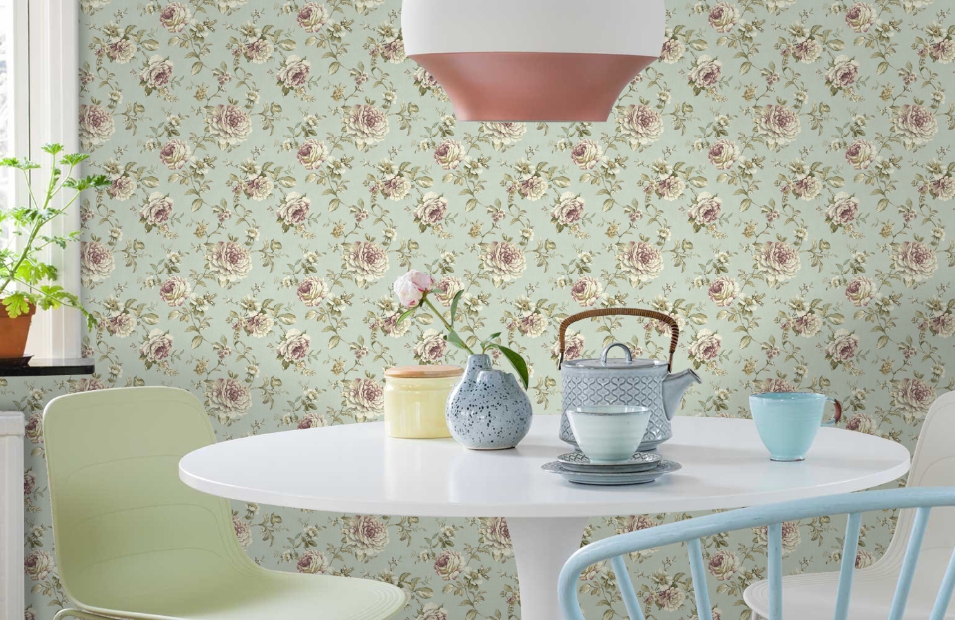 Обои DL20119 фото в интерьере кухни