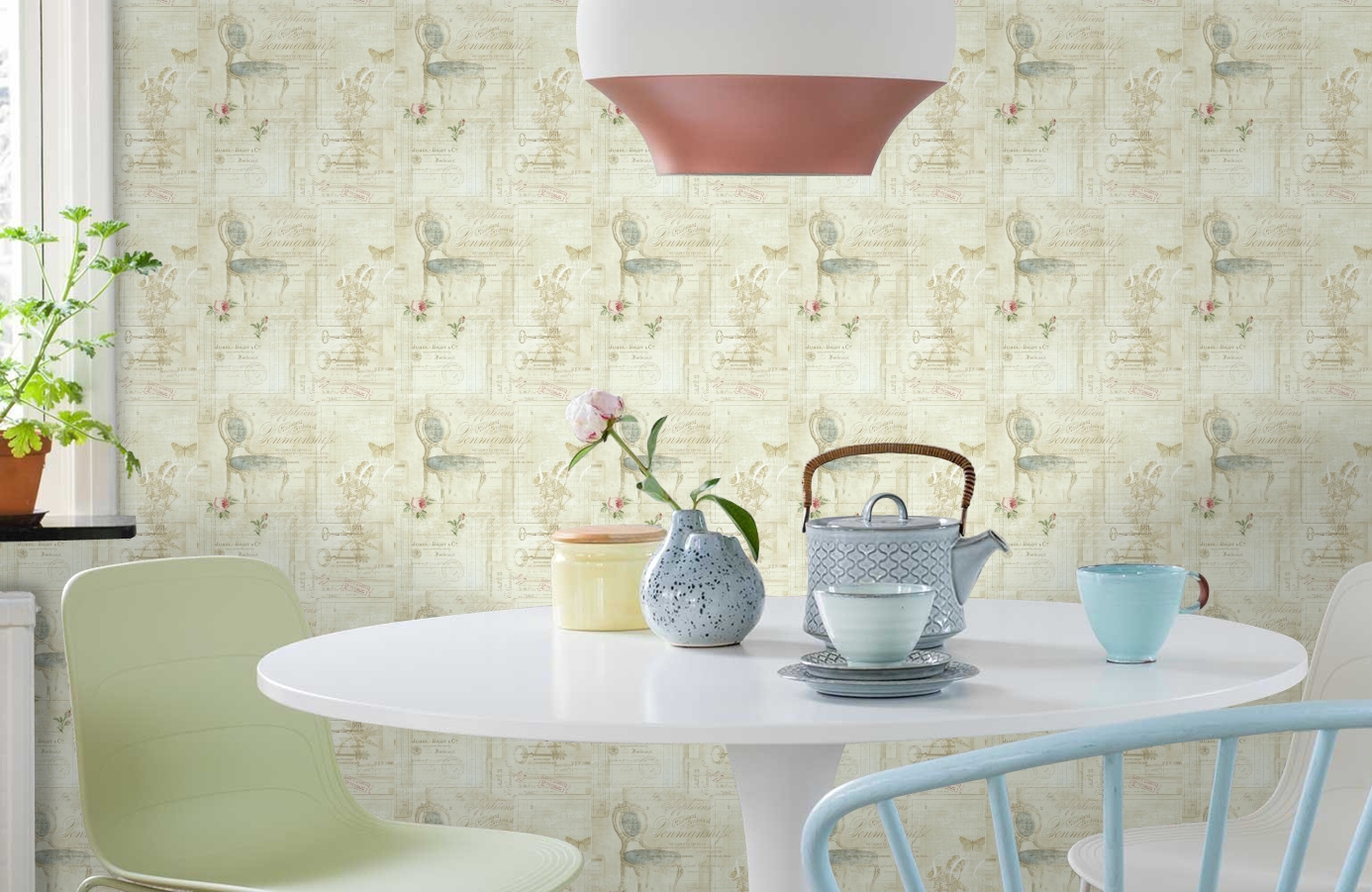 Обои DL20712 фото в интерьере кухни