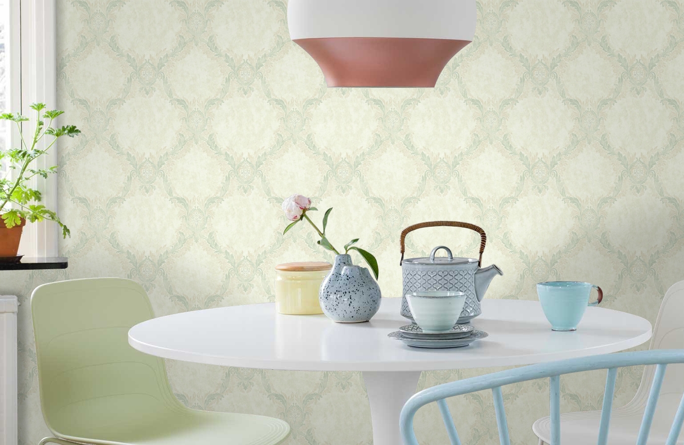 Обои DL21204 фото в интерьере кухни