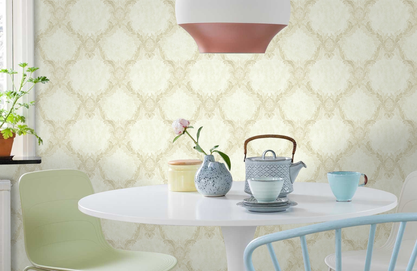 Обои DL21205 фото в интерьере кухни