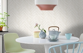 Обои Parquet White PQ01 фото в интерьере кухни превью