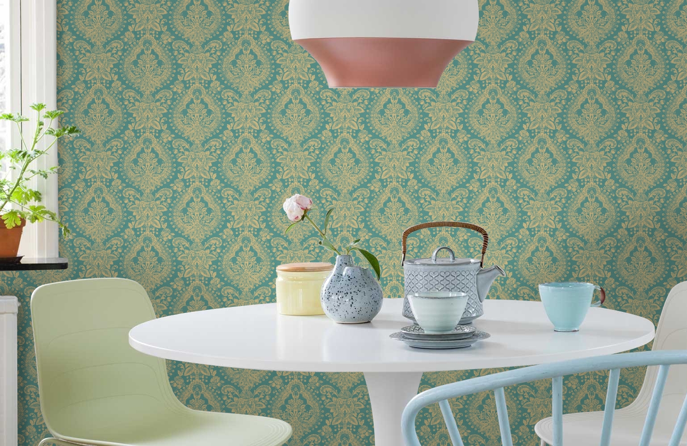 Обои 1916 фото в интерьере кухни