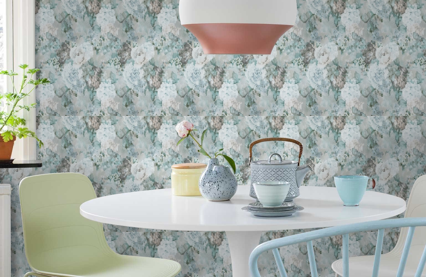 Обои 218222 фото в интерьере кухни