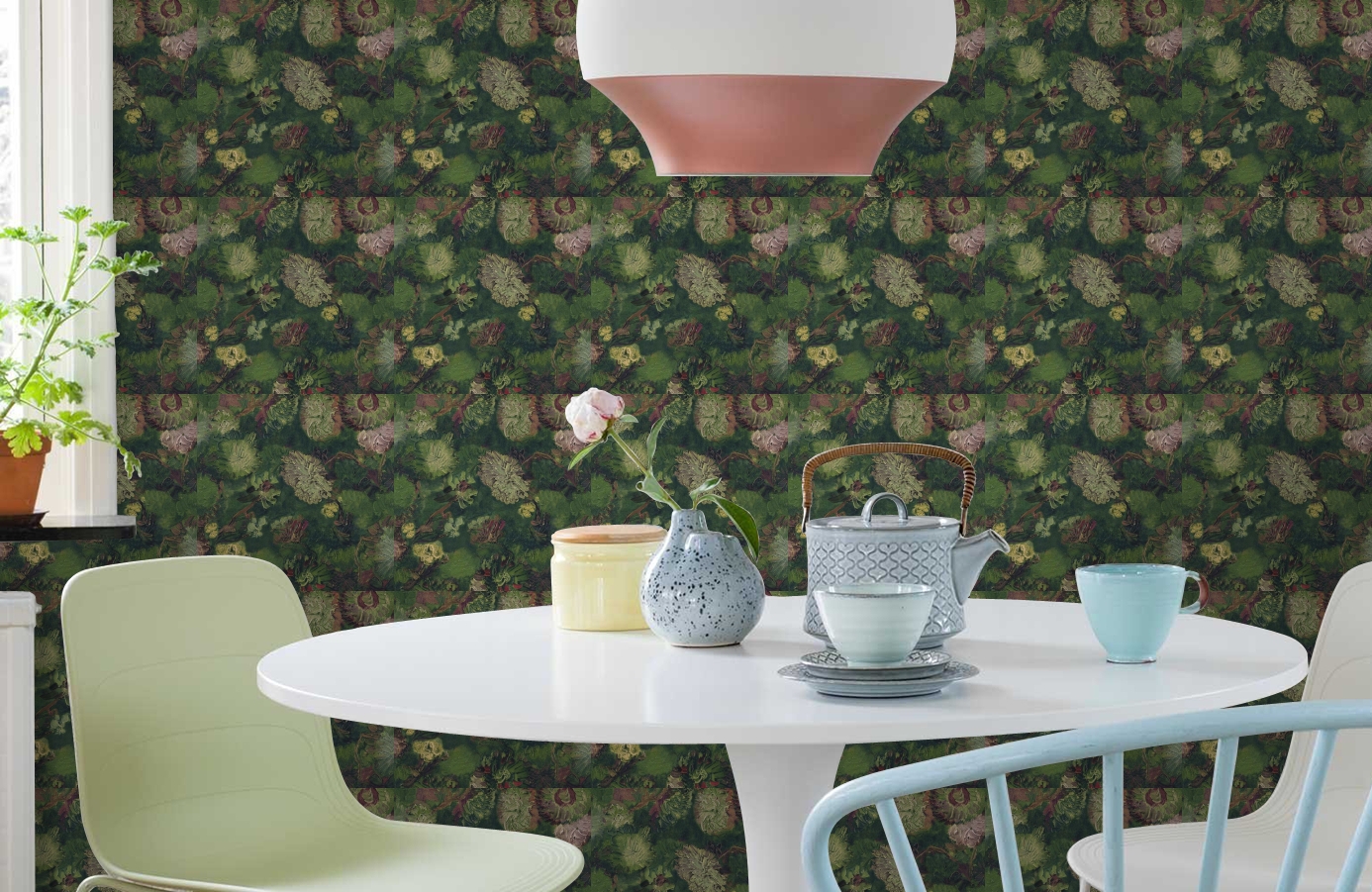 Обои 220001 фото в интерьере кухни