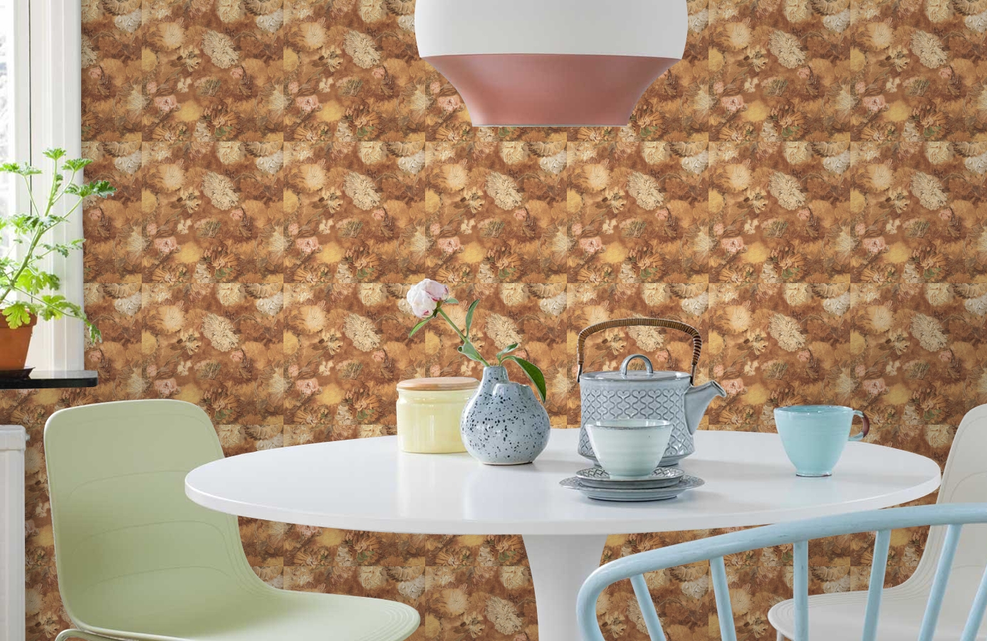 Обои 220003 фото в интерьере кухни