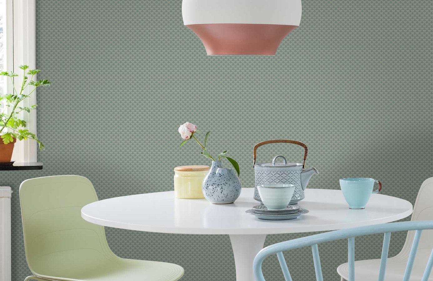 Обои 7276 фото в интерьере кухни