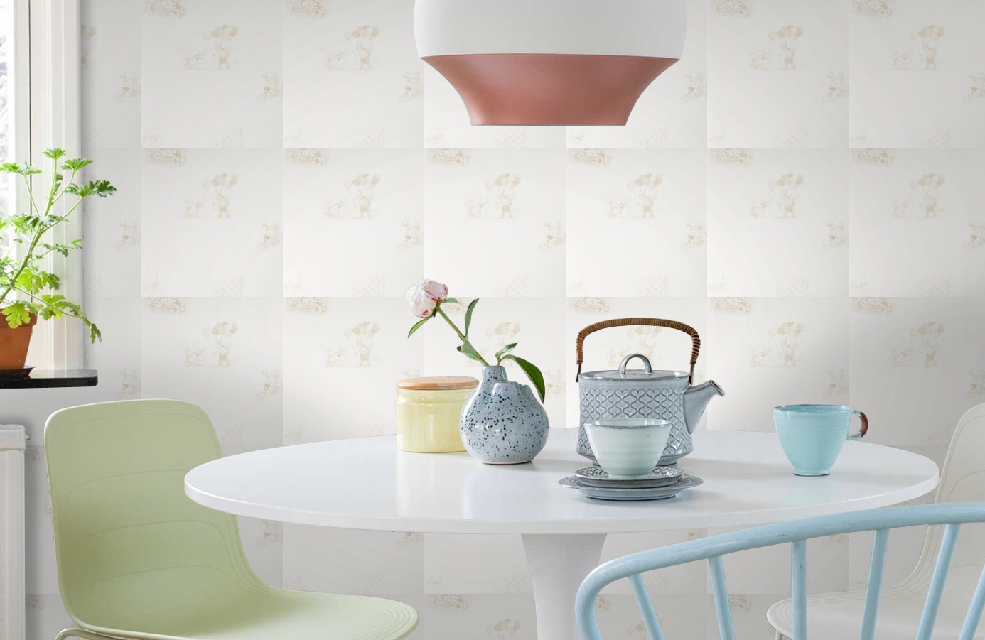 Обои 1234020 фото в интерьере кухни