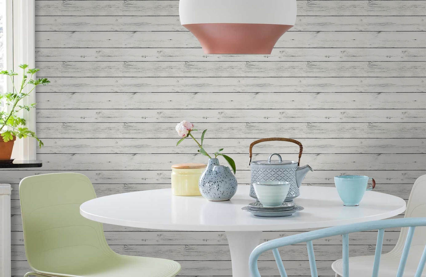 Обои 201401 фото в интерьере кухни