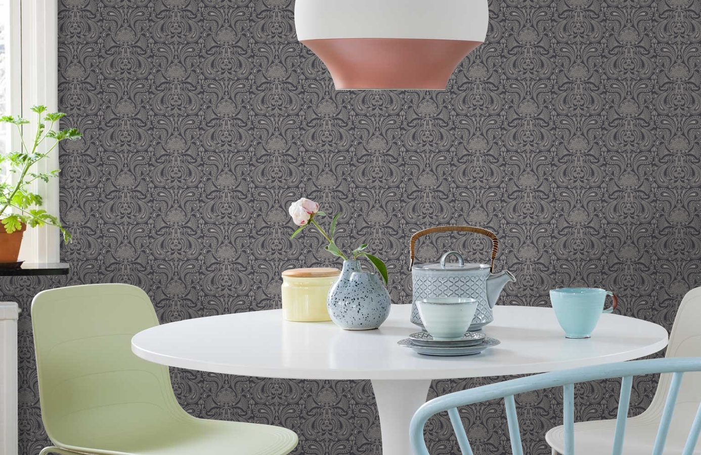 Обои 95/7043 фото в интерьере кухни