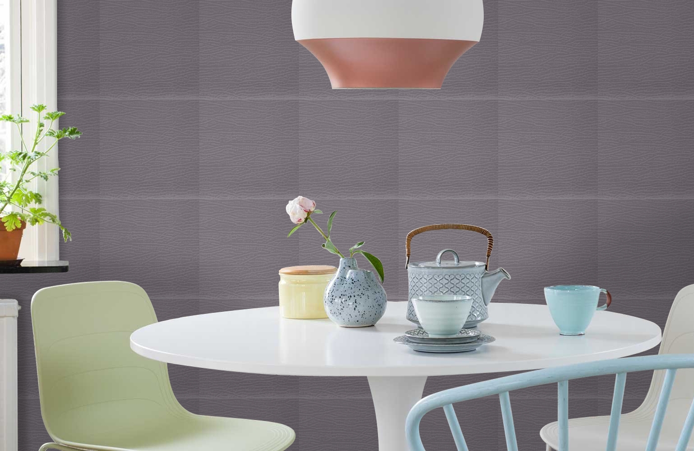 Обои Cordwain 39-Crystal фото в интерьере кухни