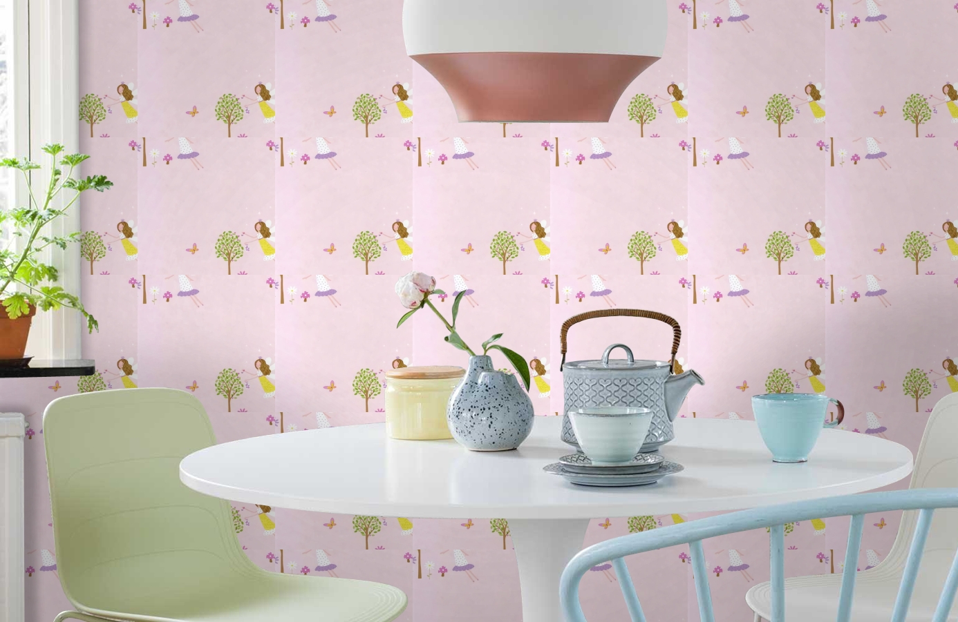 Обои DL21127 фото в интерьере кухни