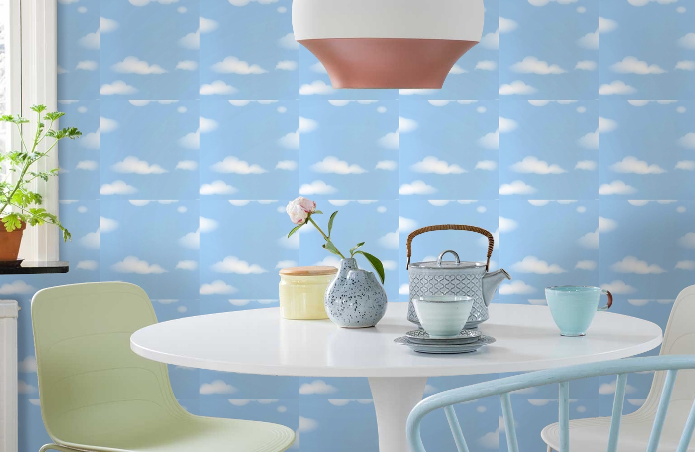 Обои DL21136 фото в интерьере кухни