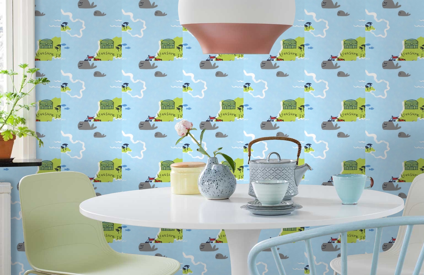 Обои DL21139 фото в интерьере кухни