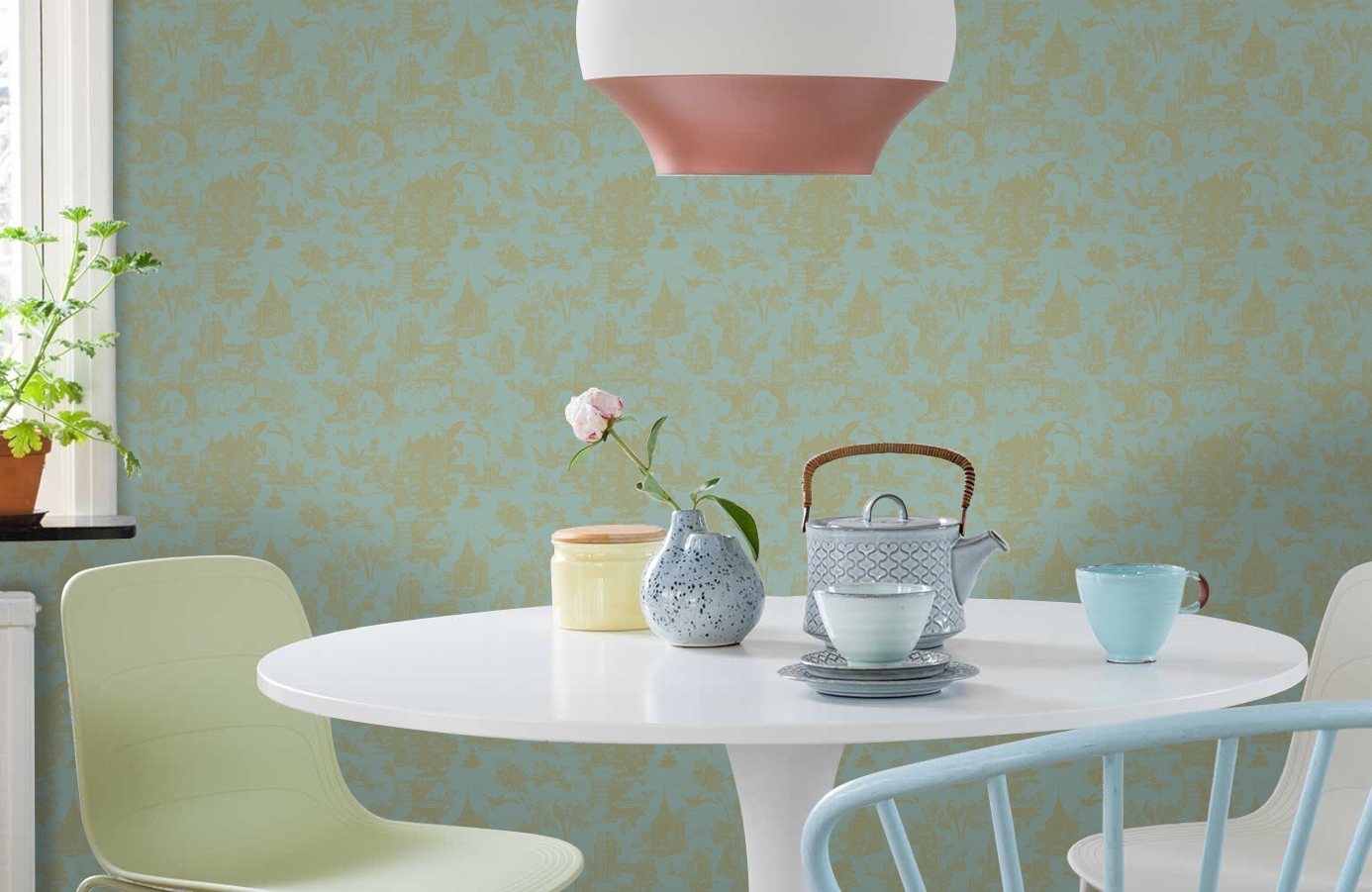 Обои FD21765 фото в интерьере кухни