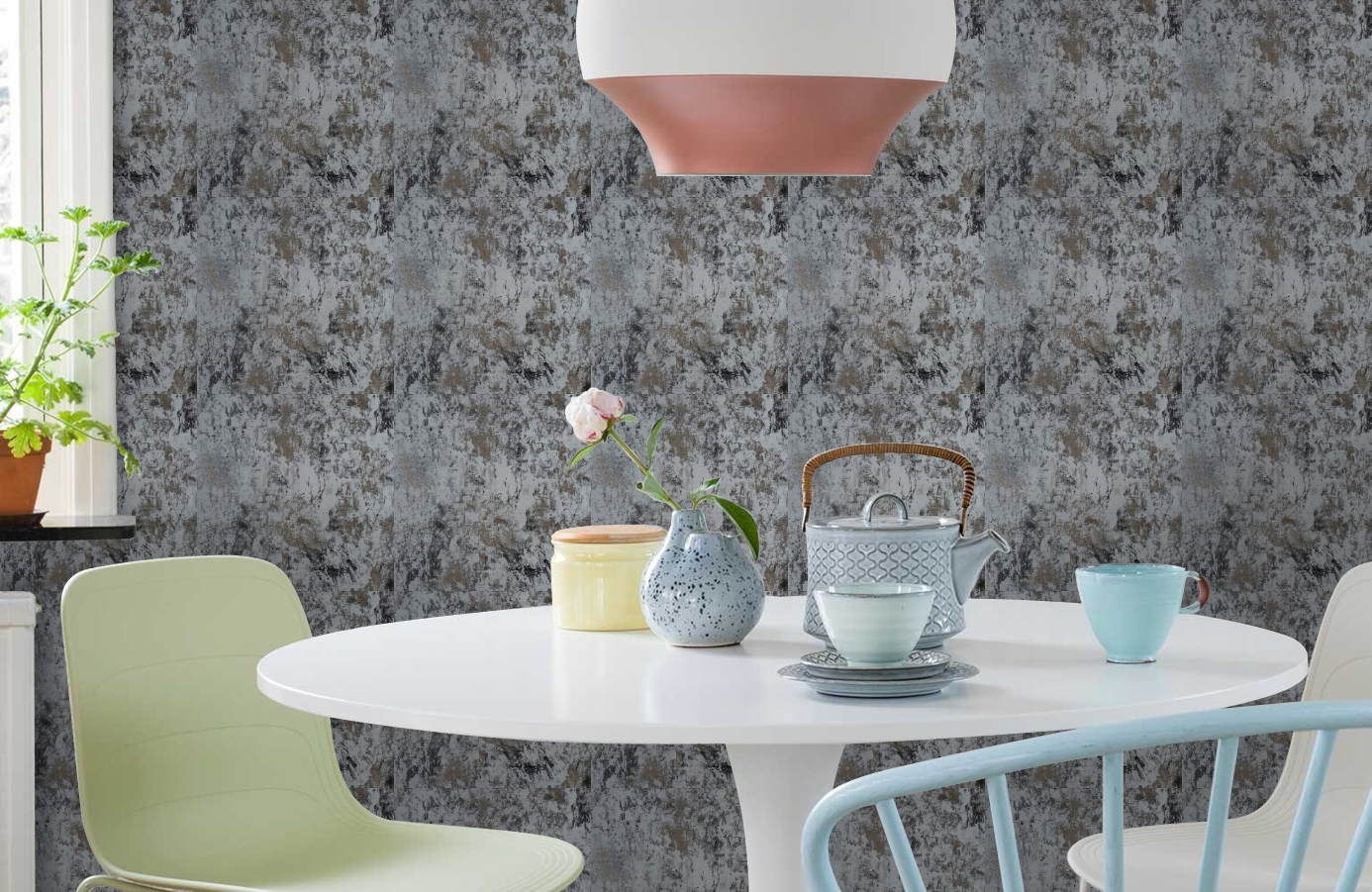 Обои 508-2 фото в интерьере кухни