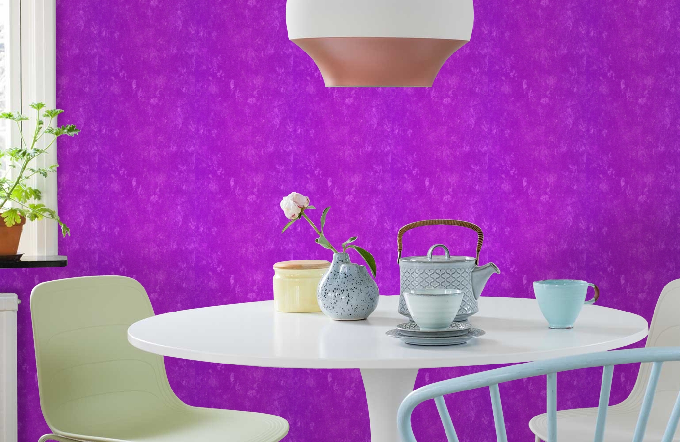 Обои 508-3 фото в интерьере кухни