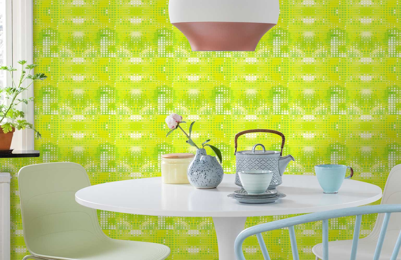 Обои 511-1 фото в интерьере кухни