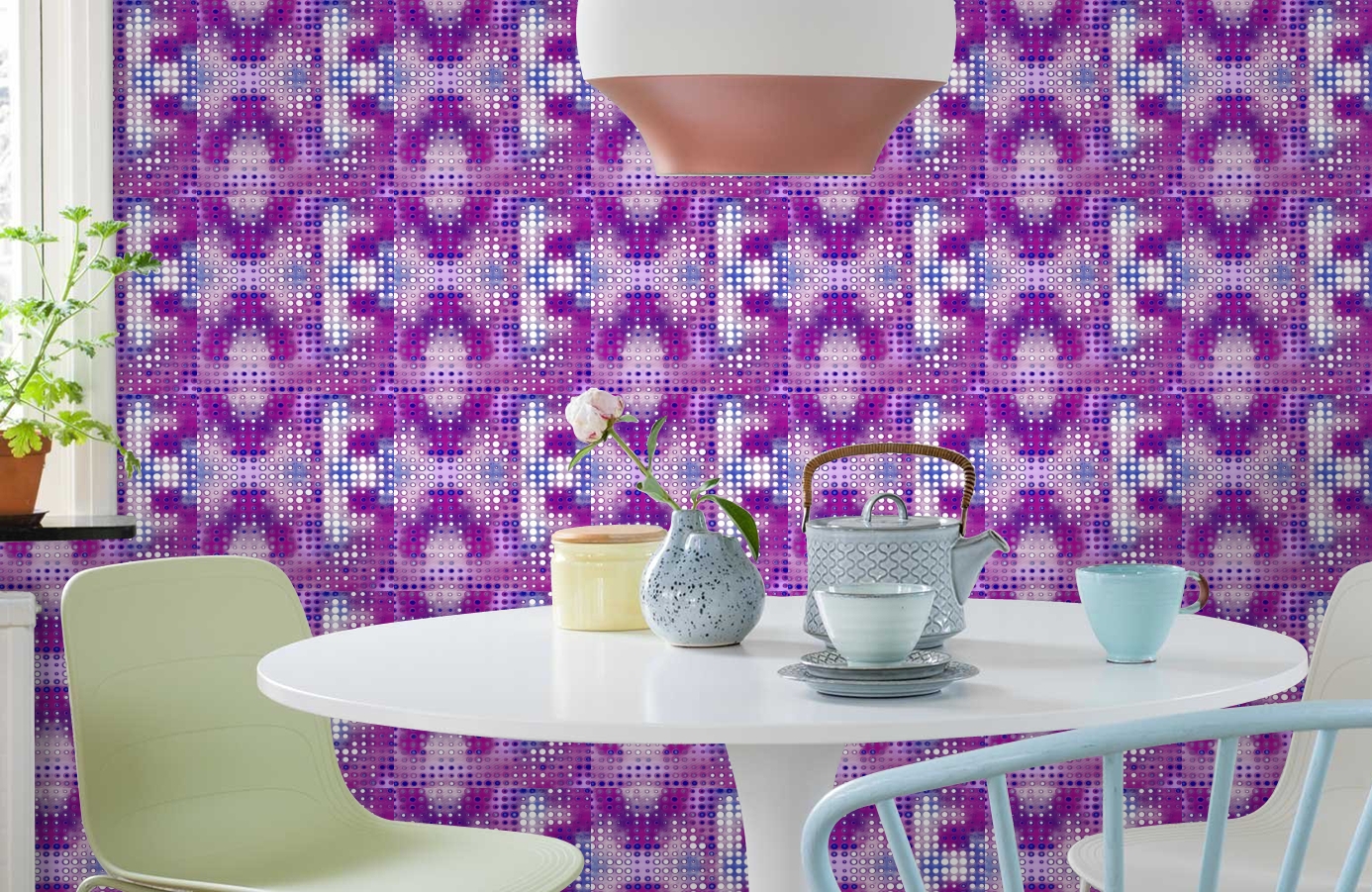 Обои 511-3 фото в интерьере кухни