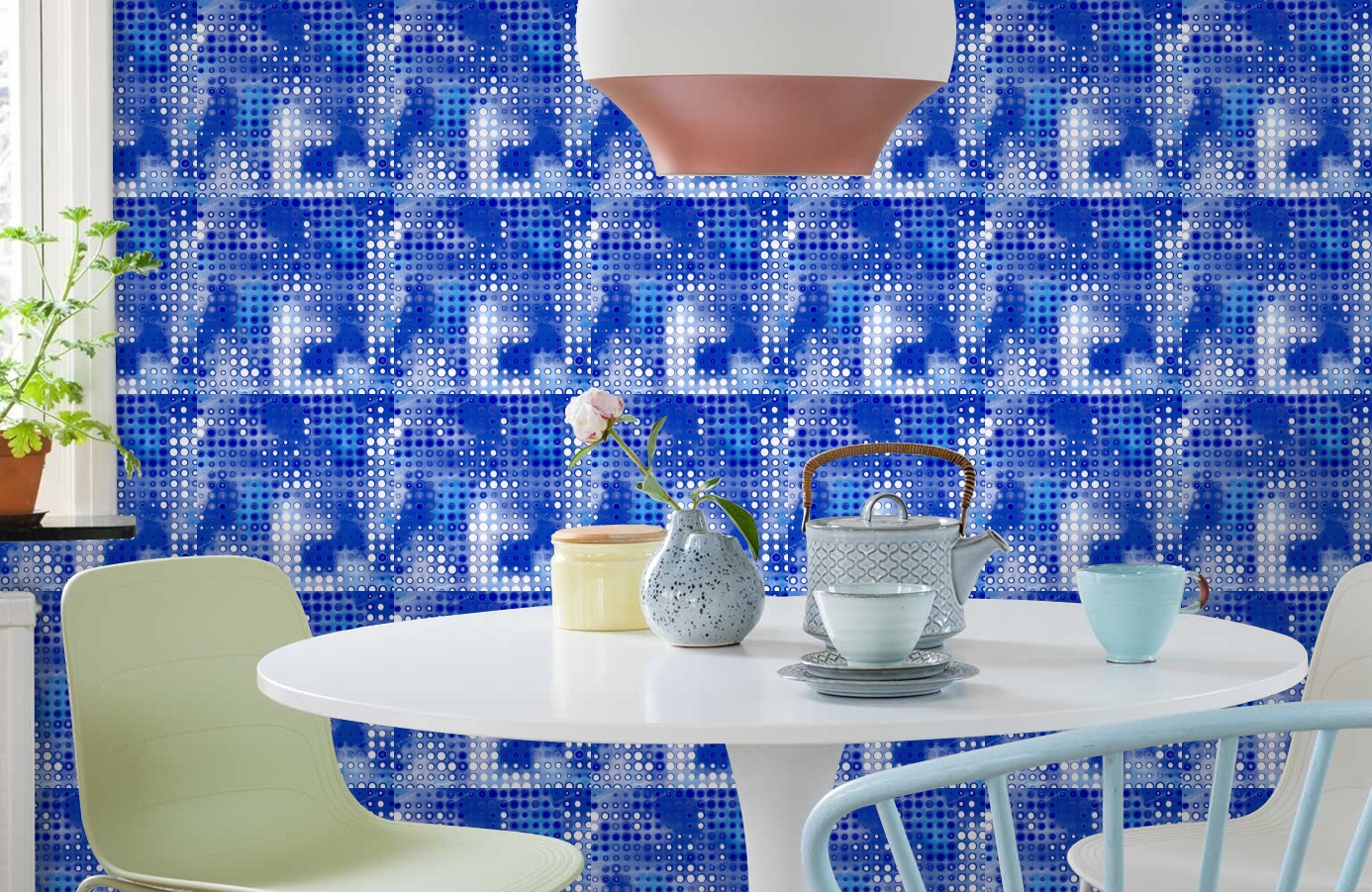 Обои 511-4 фото в интерьере кухни