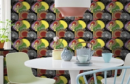 Обои 512-1 фото в интерьере кухни превью