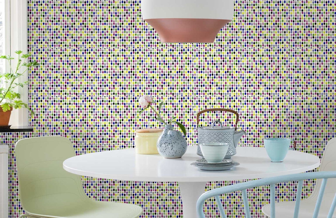 Обои 514-2 фото в интерьере кухни