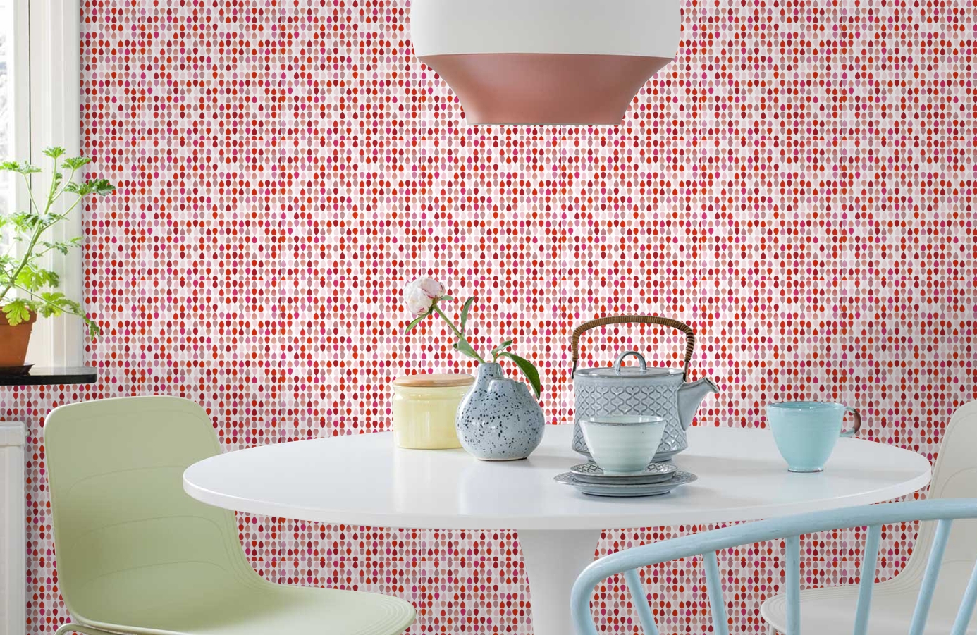 Обои 514-3 фото в интерьере кухни