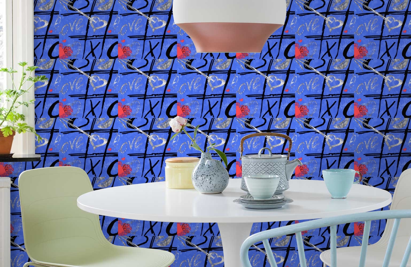 Обои 516-4 фото в интерьере кухни