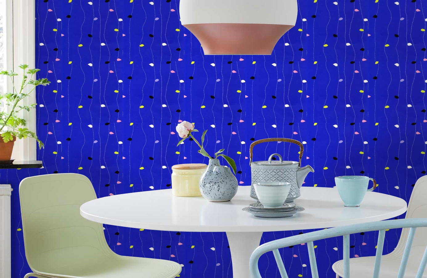 Обои 519-3 фото в интерьере кухни