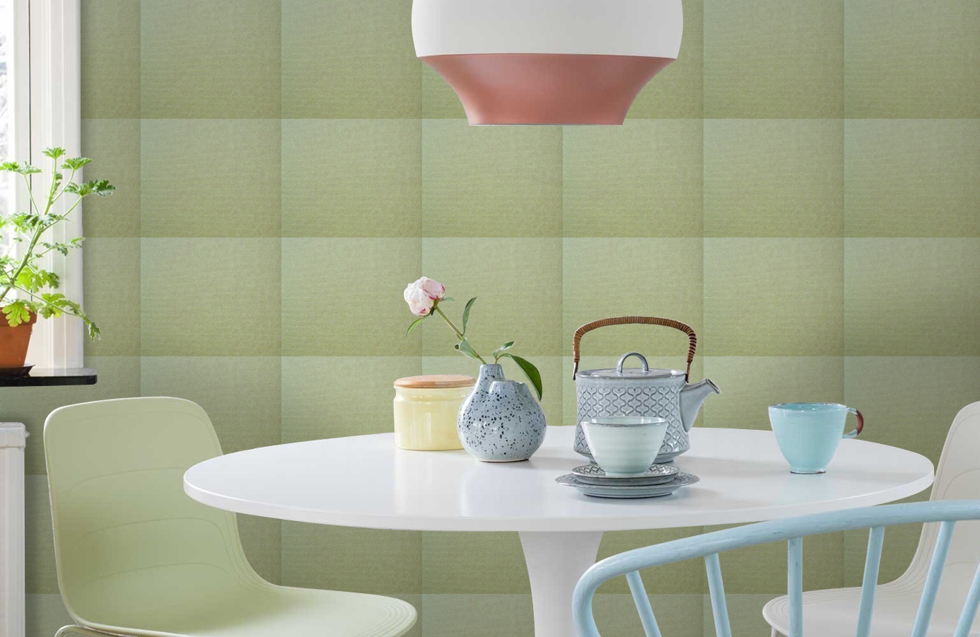 Обои 6520-8 фото в интерьере кухни