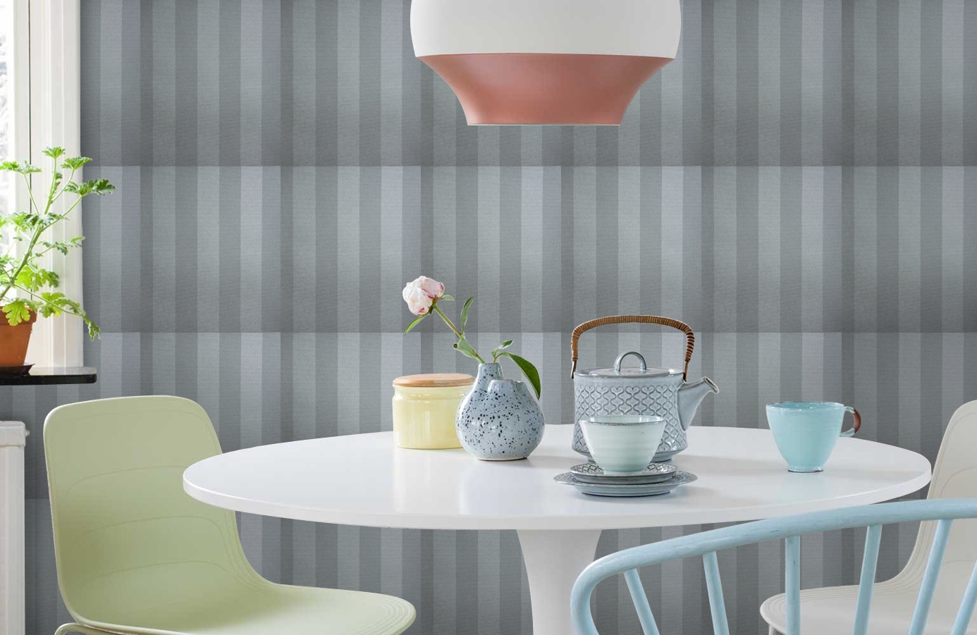 Обои 6540-3 фото в интерьере кухни